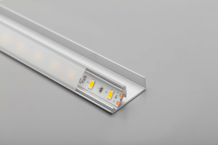 Profil margine GLAX, aluminiu, o singura fata, banda led, gri, 3 ml [1]