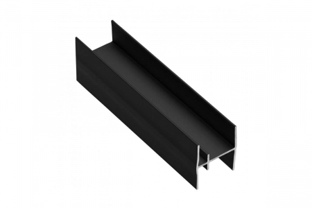 ОБКОВ за МЕБЕЛИ - Profil orizontal imbinare usa dressing 18/4 mm, pal/ sticla, 3 ml, negru