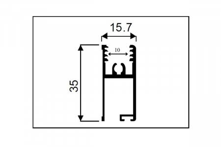 Profil orizontal OXFORD 10 mm, 1.6 m, gri [1]