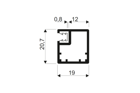 Profil (rama) aluminiu S01 NEW usa sticla, 4 m, auriu mat [2]