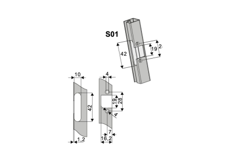 Profil (rama) aluminiu S01 usa sticla, 4 m, auriu mat [3]