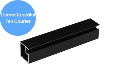 Alte accesorii mobila - Profil (rama) aluminiu S01 usa sticla, 4 m, negru mat