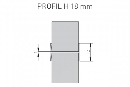 Profil tip H 18 mm pentru dressing, 3 m, negru mat [1]