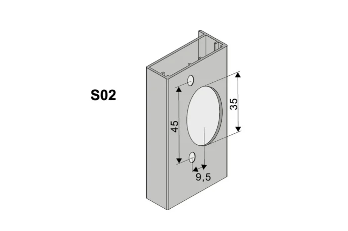 Rama S02, max. 2000x500 mm, sticla 4 mm, gri [3]