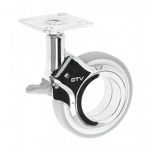 Rola cu frana GIRA Ø75 mm, gri-crom