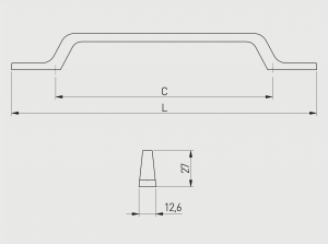 Maner mobila FLAVIO 128 mm, alama [4]