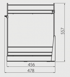 Cos Jolly pentru corp mobilier 200 mm, inchidere cu amortizare [1]