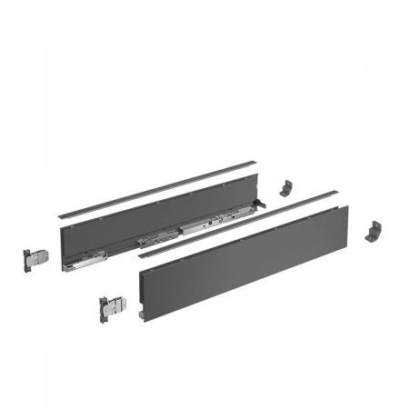 Glisiere sertare mobila - Sertar AvanTech YOU 500 mm, H101 mm, 30 kg, extragere totala, amortizare, antracit