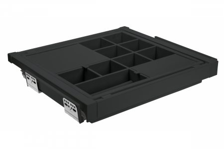 OSPRZĘT MEBLOWY - Sertar organizator ELITE 600 mm, soft-close, negru mat
