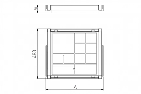 Sertar organizator ELITE 600 mm, soft-close, negru mat [3]