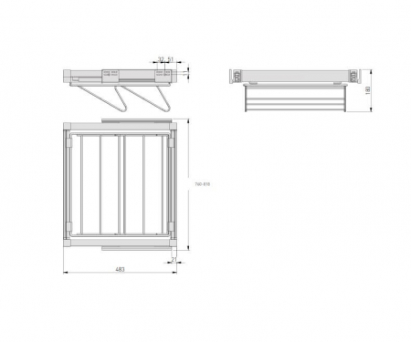 Sertar pantofi SMART 800 mm, soft-close, extragere totala, alb mat [3]