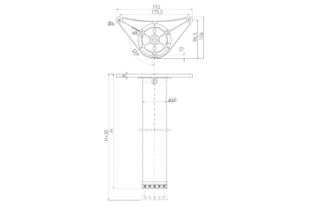 Set 4 picioare masa A6 870 mm, inox [1]