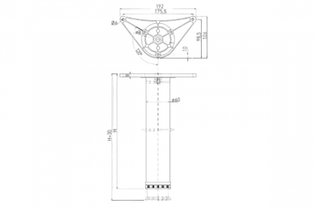 Set 4 picioare masa/ birou A6 870 mm, aluminiu [1]