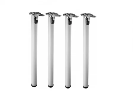 Set 4 picioare masa F-50 H 710 mm, rabatabile, alb mat