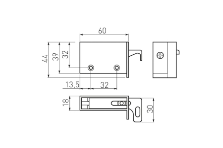 Set agatatori R1 pentru corpuri suspendate (stanga-dreapta), alb [1]