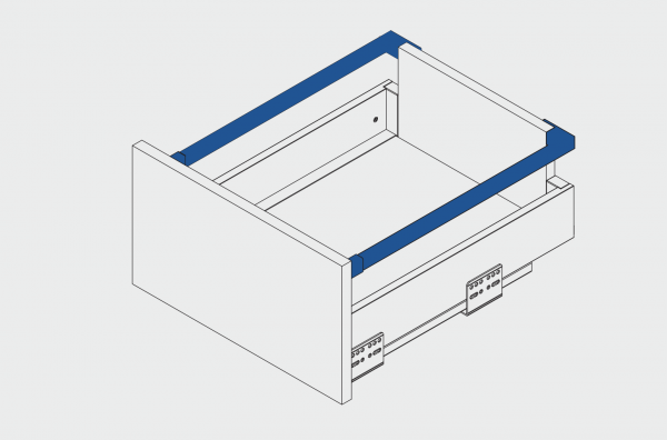 Set lonjeroane sertar AxisPro, alb [1]