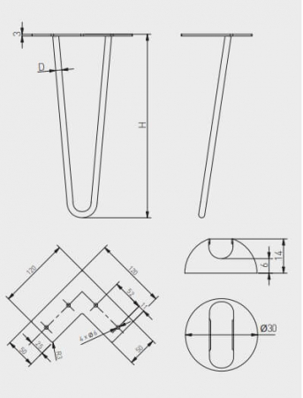 Picior masa ARTO 2R711, negru mat [3]