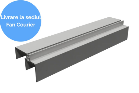 Systemy przesuwne - Sina inferioara culisare OVERLINE PLUS, 4.05 m, gri