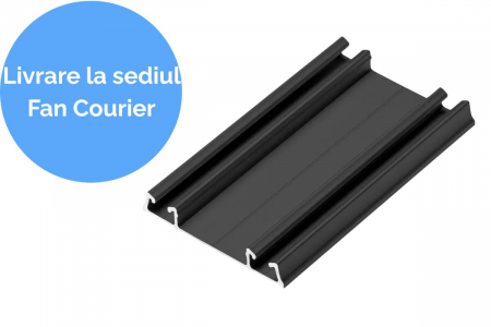 Sina inferioara culisare usa dressing PRO, 4 m, negru mat