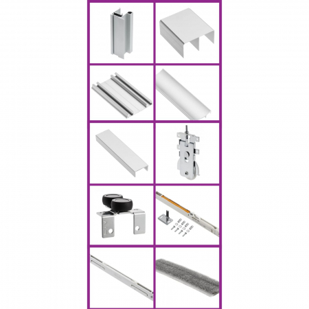 Sistem culisare NERO, 3 usi, max. 3000 x 2700 mm, pal 18 mm, soft-close, aluminiu [2]