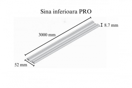 Sistem culisare NERO, 3 usi, max. 3000 x 2700 mm, pal 18 mm, soft-close, aluminiu [5]