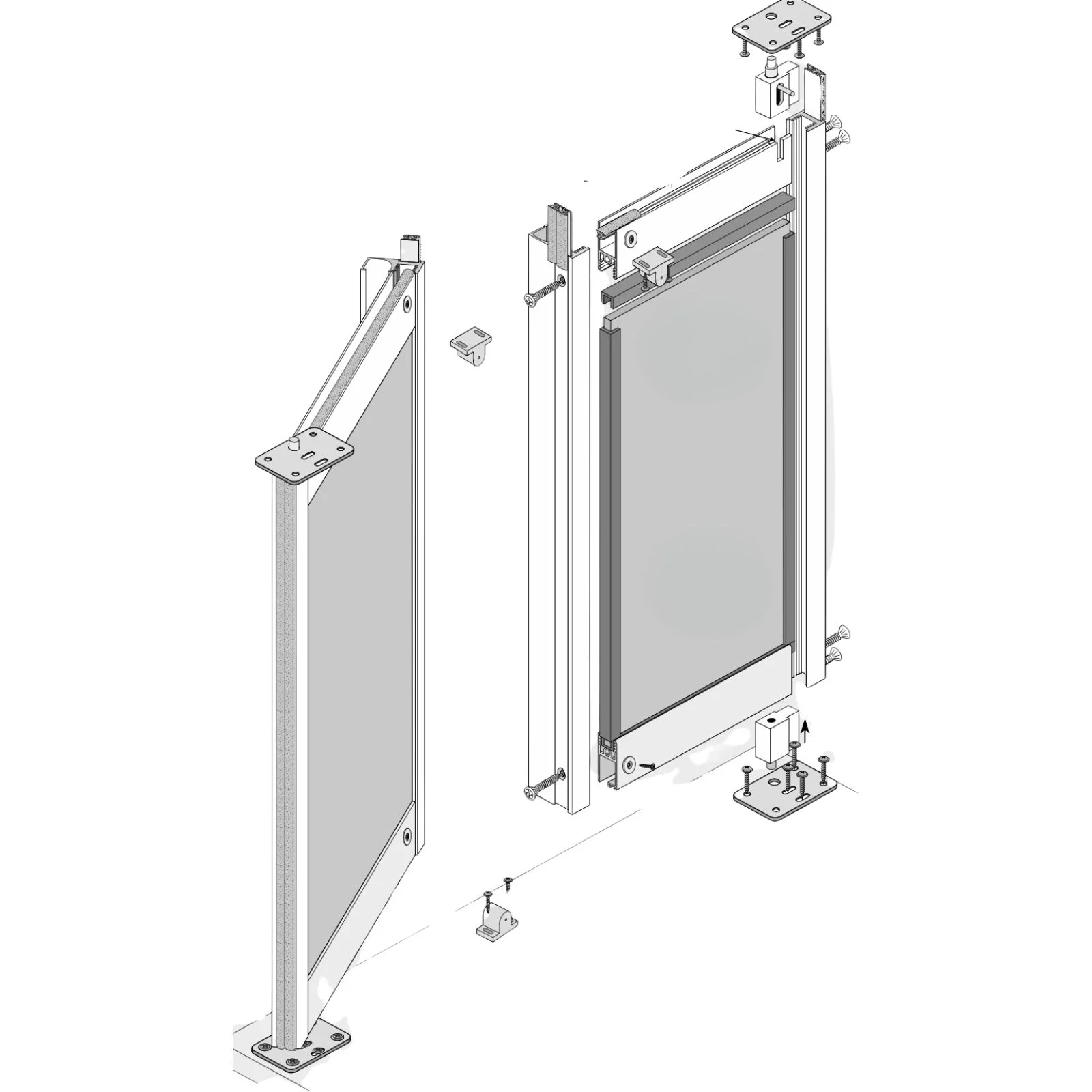 Sistem usi sticla cu balamale OXFORD, 10 mm, negru [3]