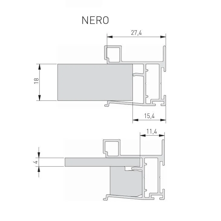 Sistem usi culisante NERO, 18/4 mm, alb mat [2]