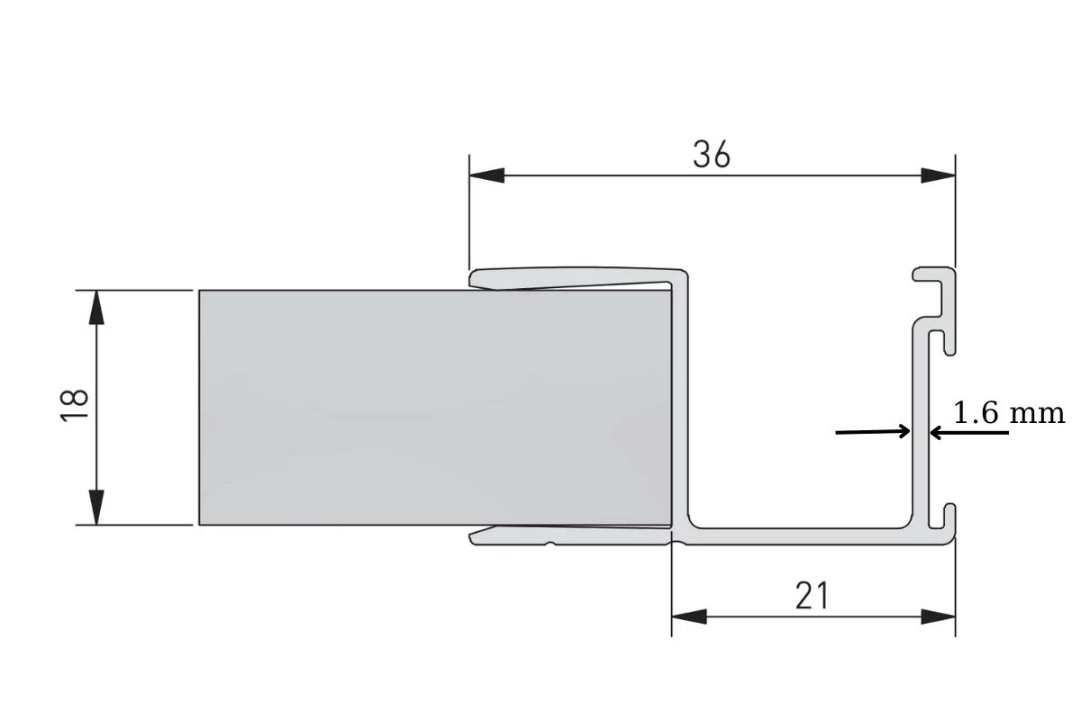 Sistem usi culisante Y STEP, 18 mm, gri aluminiu [2]