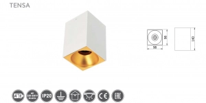 Spot aplicat TENSA, negru mat [1]