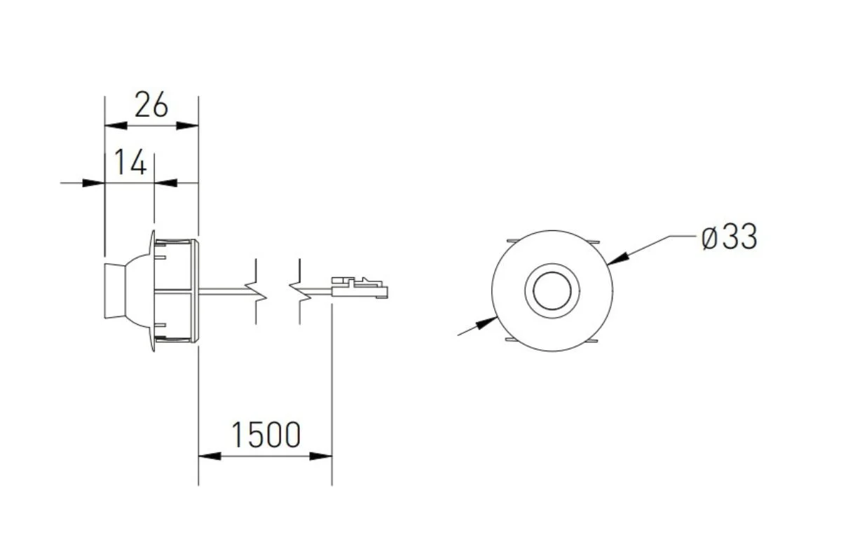 Spot LED incastrat POINT, 12V, 1.2W, lumina calda 3000K, cablu Mini Amp 1.5 m, negru [4]