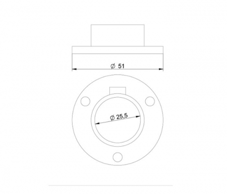 Suport (flansa) bara haine rotunda LUMINO, Ø25 mm, crom, Rejs - R19.0034.14.049 [1]