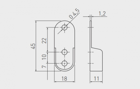 Suport bara haine ovala RDR, 30x15 mm [1]
