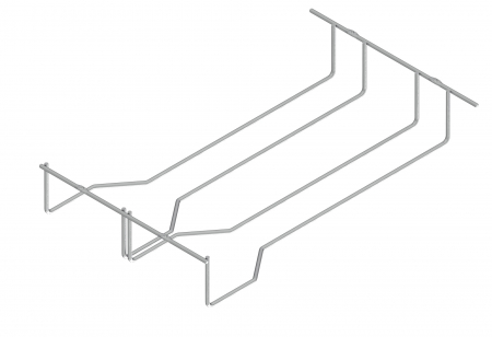 ОБКОВ за МЕБЕЛИ - Suport pahare dublu suspendat, 215x334x57 mm, crom