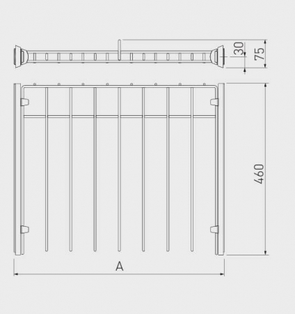 Suport pantaloni SMART 700 mm, inchidere cu amortizare [2]