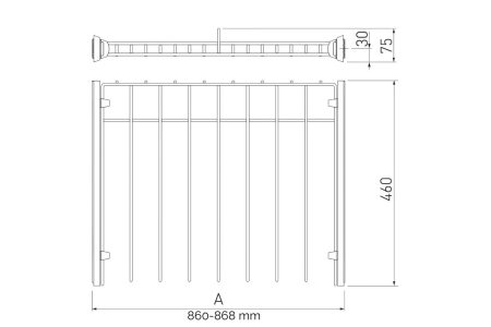 Suport pantaloni SMART 900 mm, soft close, antracit [2]