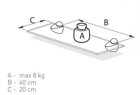 Suport polita (raft) PELIKAN 55x29 mm, crom [2]