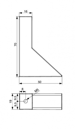 Suport suspendat bara haine dreptunghiulara 30x15 mm, antracit, set 2 buc. [1]