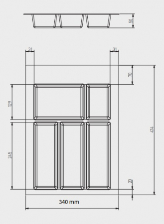 Suport tacamuri 600 mm Axispace, plastic, antracit [1]