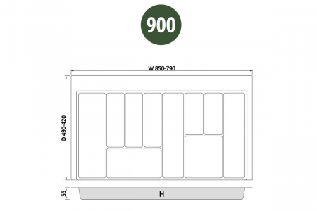 Suport tacamuri MAX 600 mm, alb [2]