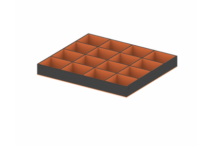 Accesorii dressing - Suport tip A2 pentru bijuterii, 520x460 mm, negru/portocaliu