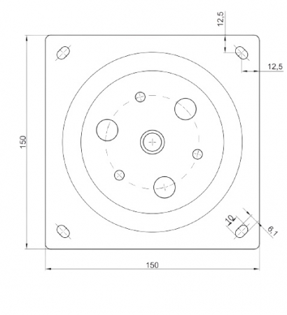 Suport TV rotativ OBK 150 mm, negru [1]