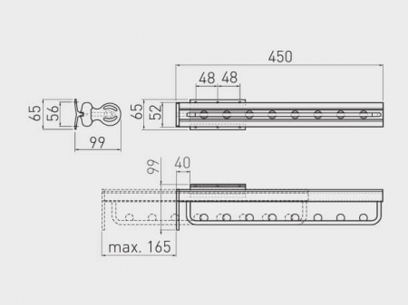 Suport umerase extensibil WU 450 mm, aluminiu [1]