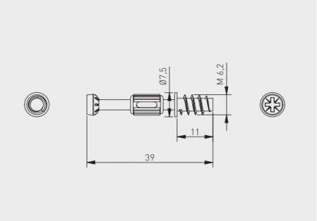 Surub pentru conector excentric 6.3x39 mm [1]