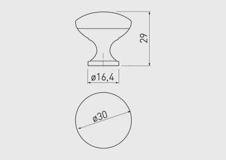 Buton mobila TERNI 30x29 mm, inox [2]