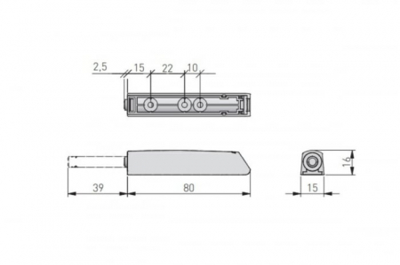 Tip-on aplicat SALTO NOVA lung, magnet, gri [1]