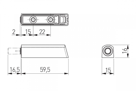 Tip-on aplicat usa mobila, scurt, alb [1]