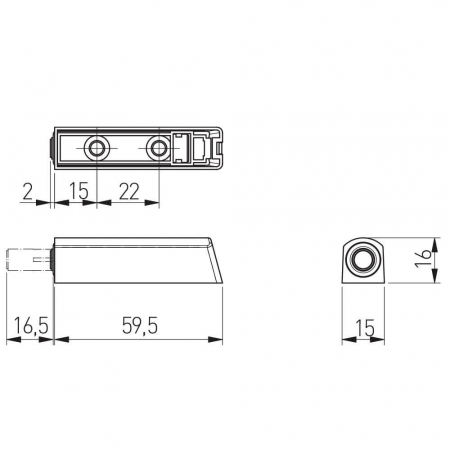 Tip-on aplicat usa mobila, scurt, gri [1]