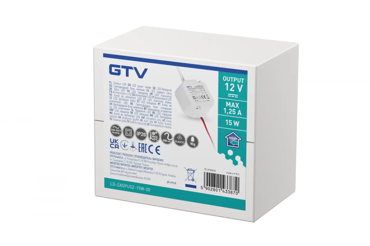 Tranformator banda LED 15W, 12V, cablu 2 m [2]