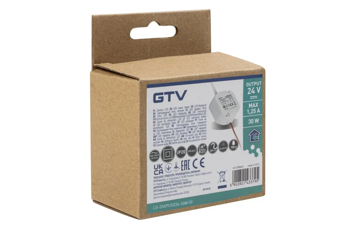 Tranformator banda LED 30W, 24V, cablu 2 m [1]