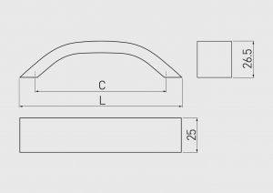 Maner mobila UA-337 128 mm, negru mat [1]